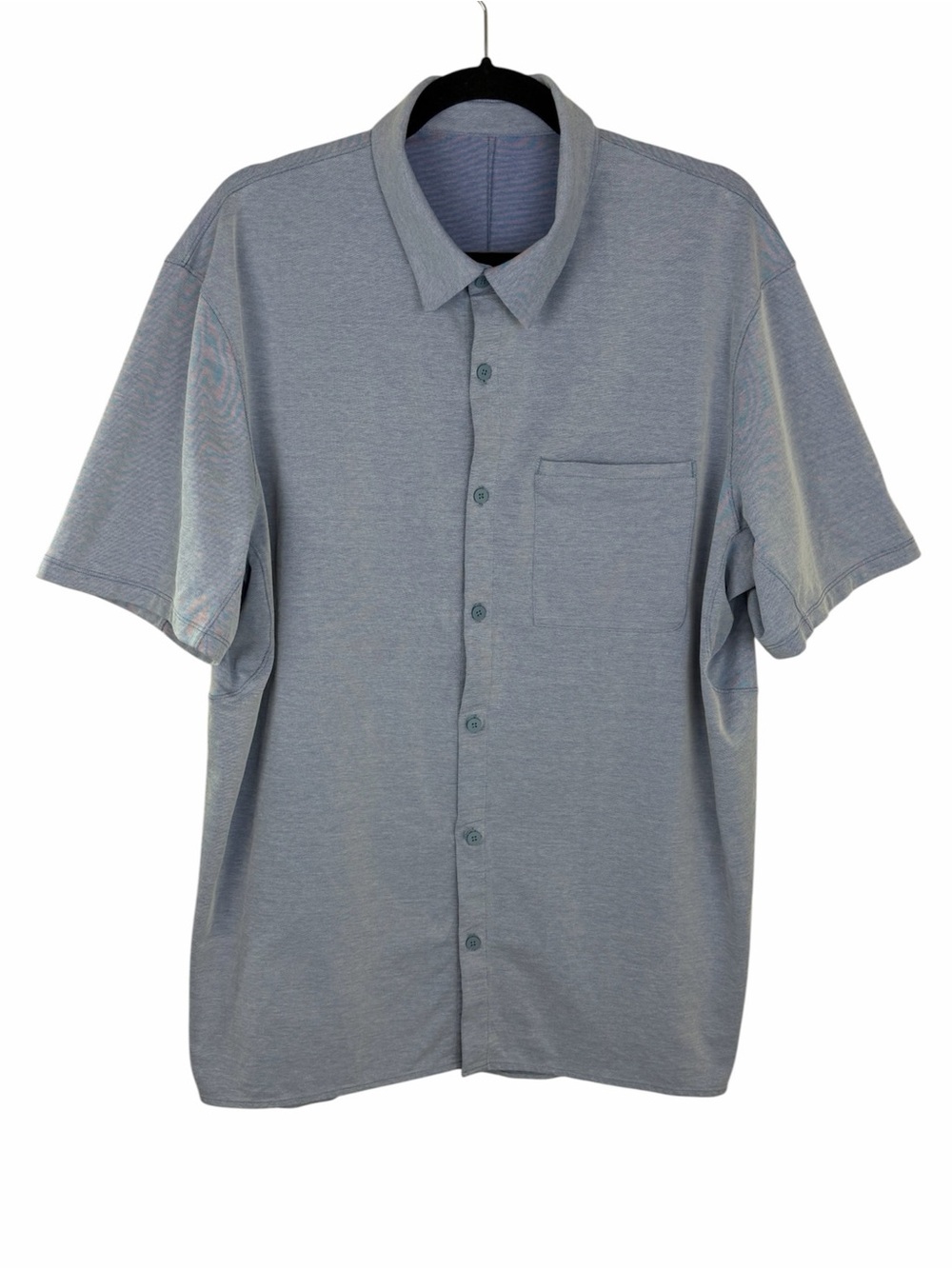 Lululemon Blue Commission Short Sleeve Button-Up Shirt